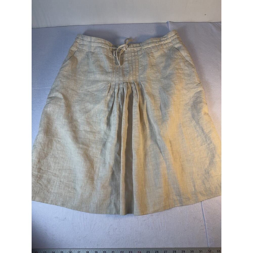 Orvis Light Beige Linen A-Line Skirt